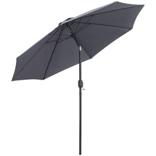 Outsunny 2.7M Patio Umbrella Sunshade Canopy with Tilt and Crank Grey