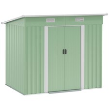 Outsunny 7 x 4ft Outdoor Garden Storage Shed for Backyard Light Green