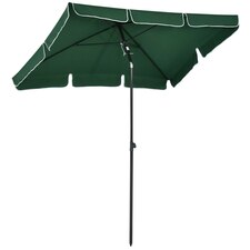 Outsunny Sun Umbrella Parasol Patio Rectangular 2M x 1.3M Green