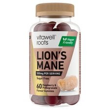 Vitawell Roots Lion's Mane Raspberry & Pomegranate Gummies 60s