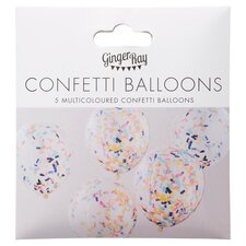 Ginger Ray Rainbow 5 Pack Confetti Balloons