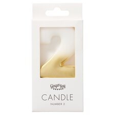 Ginger Ray Shimmer Gold Number 2 Candle