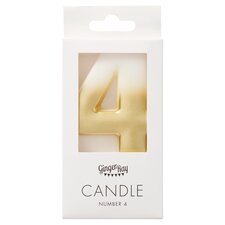 Ginger Ray Shimmer Gold Candle 4 Number