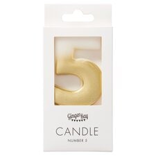 Ginger Ray Shimmer Gold Candle 5 Number