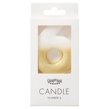 Ginger Ray Shimmer Gold Number 6 Candle