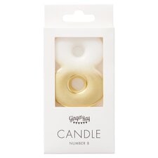 Ginger Ray Shimmer Gold Number 8 Candle