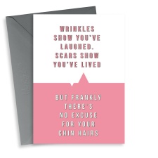 Funny Chin Hairs Birthday Card