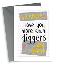 thortful Cute Diggers Father's Day Card For Grandad