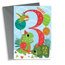 thortful Cute Dinosaur 3rd Birthday Card