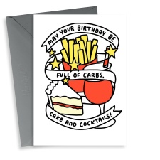 Fun Carbs & Cocktails Birthday Card