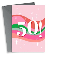 Pretty 50th Birthday Card For Her