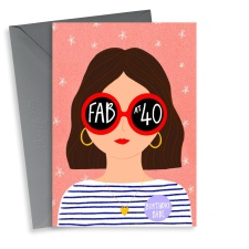 Cute 40th Birthday Card For Her