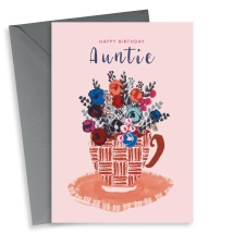 Pretty Floral Teacup Birthday Card