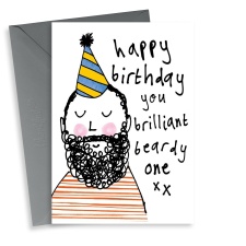 Cute Beardy Birthday Card For Him