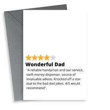 thortful Funny Star Review Father's Day Card