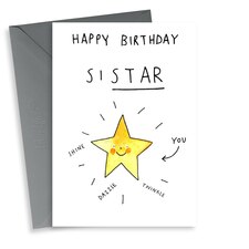 thortful Cute Star Birthday Card For Sister