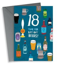 thortful Fun Beer Birthday Card 18th