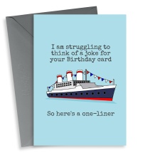 Funny One-liner Boat Pun Birthday Card