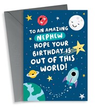 thortful Cute Space Birthday Card For Nephew