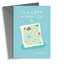 Cute Lost Without You Anniversary Card For Partner