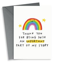 Cute Rainbow Thank You Card For Teacher