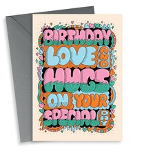 Modern Love and Hugs Birthday Card