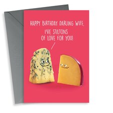 thortful Funny Cheese Pun Birthday Card For Wife