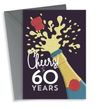 Cute 60th Cheers Anniversary Card