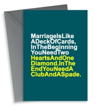 Funny Deck of Cards Wedding Card