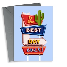 Arty Best Day Ever Wedding Card