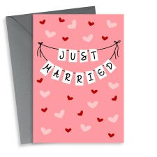 Cute Just Married Wedding Card