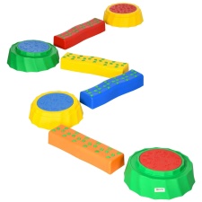 Outsunny Eight-Piece Kids Stepping Stones w/ Non-Slip Surface & Bottom, for Kids