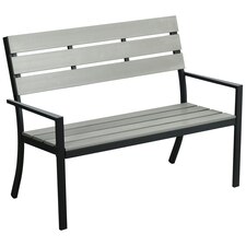 Outsunny 2 Seater Garden Bench Garden Loveseat 122x65x92cm Grey