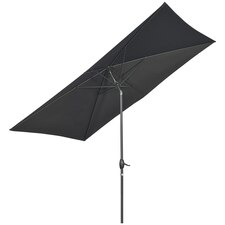 Outsunny 2 x 3(m) Garden Parasol Rectangular Umbrella with Crank Black