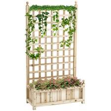 Outsunny Raised Garden Bed with Trellis Garden Planters Indoor Outdoor