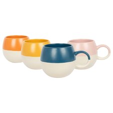 Nicola Spring Dipped Stoneware Sphere Mugs - 340ml - 4 Colours