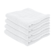 Nicola Spring Cotton Bath Towels - 135cm x 70cm - White - Pack of 4