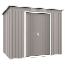 Outsunny 7 x 4ft Metal Garden Storage Shed with Double Door Grey