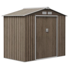 Outsunny 7 x 4ft Garden Shed with Foundation and Vents Light Brown