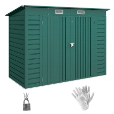 Outsunny 8 x 4FT Metal Garden Storage Shed with Double Doors and Vents