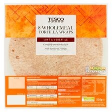 Tesco Wholemeal 8 Tortilla Wraps 320G