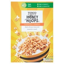 Tesco Honey Hoops Cereal 375G