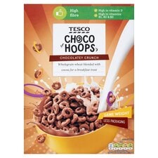 Tesco Choco Hoops Cereal 375G