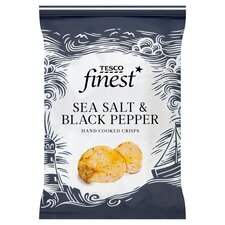 Tesco Finest Sea Salt & Black Pepper Crisps 150G