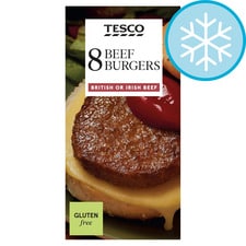 Tesco Beef Burgers 8 Pack 454G