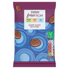 Tesco Free From Giant Chocolate Buttons 119G