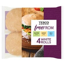 Tesco Free From White Rolls 4 Pack