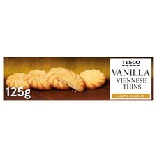 Tesco Vanilla Viennese Biscuits Thins 125G