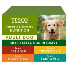 Tesco Dog Pouch Cuts In Gravy 12 X100g