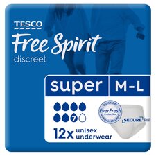 Tesco Free Spirit Super Protection Large Pants 12 Pack